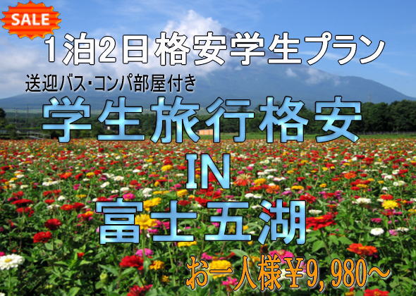 貸切バス+観光付プラン 1泊2日富士五湖格安プラン